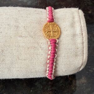 My Saint My Hero Chic Pink and Gold tone Coin Bracelet